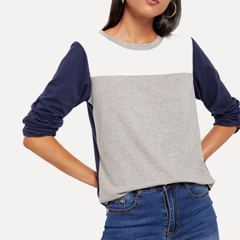✨HP✨Long Sleeve Color-block Tee-shirt